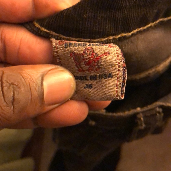 True religion corduroy pants blue jean shirt - Picture 2 of 7